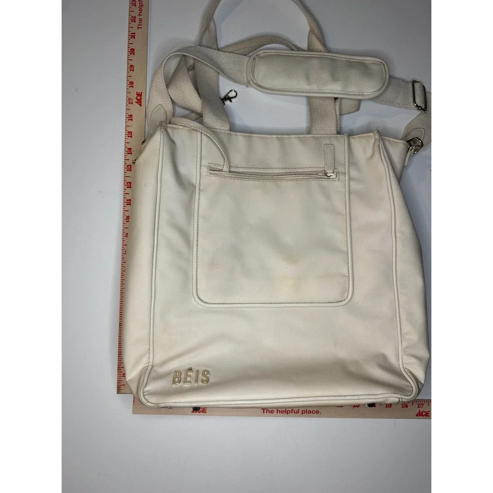 Beis north to south tote beige 15 x 13 stained read description‎